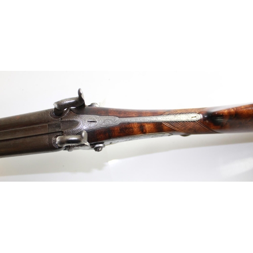 518 - Seager Double Barrel muzzle loading 16Bore Shotgun. With original ramrod, new replacement nipples(Te... 