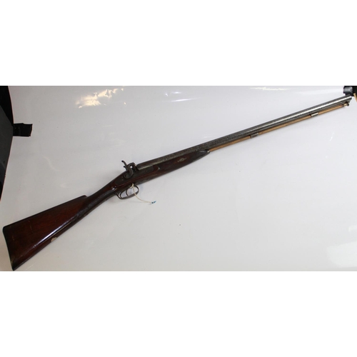 521 - Murray & Co Double Barrel 12bore 1/4 & 1/2  Muzzle Loading Shotgun. With replacement new nipples. Ba... 