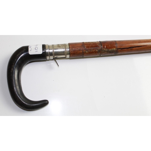 526 - 'Walking Stick' With horn handle, 297-230. Overall Length 35.5ins.