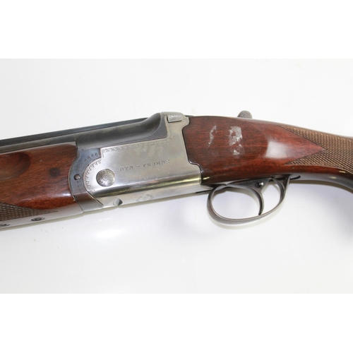 536 - AYA 12 bore over under Shotgun. Single trigger, Ejector. 28ins Barrels, Length of pull 14.5ins. Seri... 