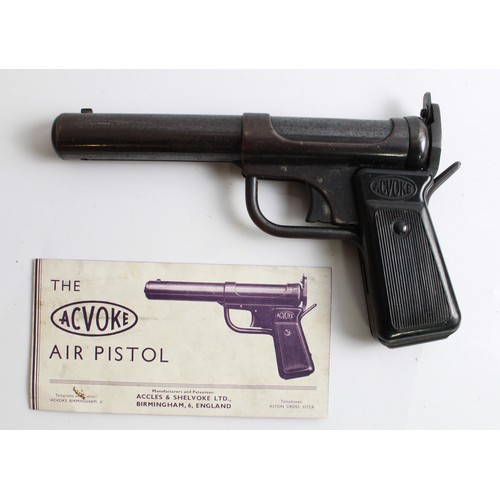 541 - Acvoke AirPistol .177. Good example of these Air guns, in original box and instruction pamphlet and ... 