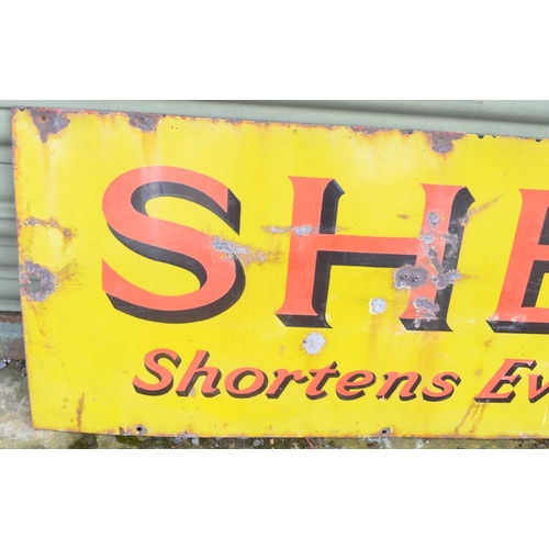 29 - Vintage enamel single sided plate steel advertising sign for Shell 