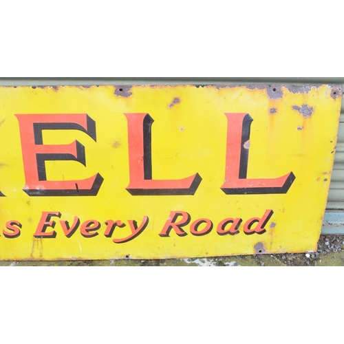 29 - Vintage enamel single sided plate steel advertising sign for Shell 