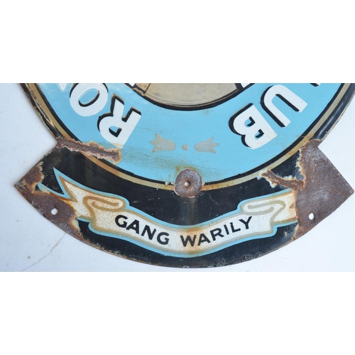 38 - Single sided enamel plate steel advertising sign for Royal Scottish Automobile Club, Gang Warily. 59... 