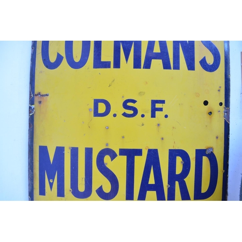 58 - Single sided plate steel enamel advertising sign for Colman's DSF Mustard, 91.4x60.8cm