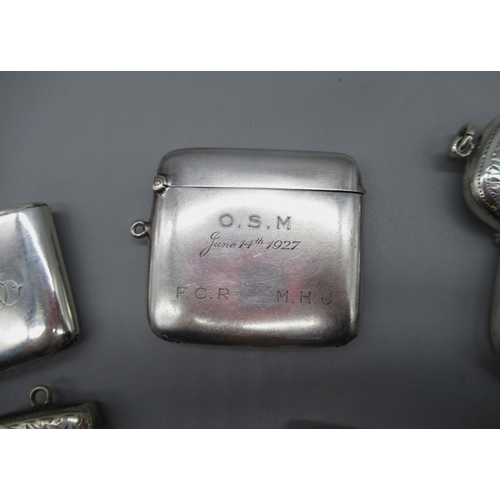 61 - Hallmarked Sterling silver vesta with engraved initials and date, by Asprey & Co Ltd, Chester, 1911,... 