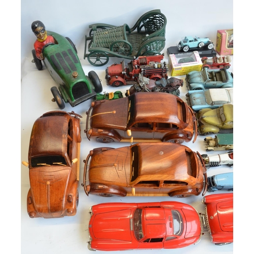 212 - Collection of model vehicles, bicycles and aircraft to include large scale metal and plastic bike mo... 