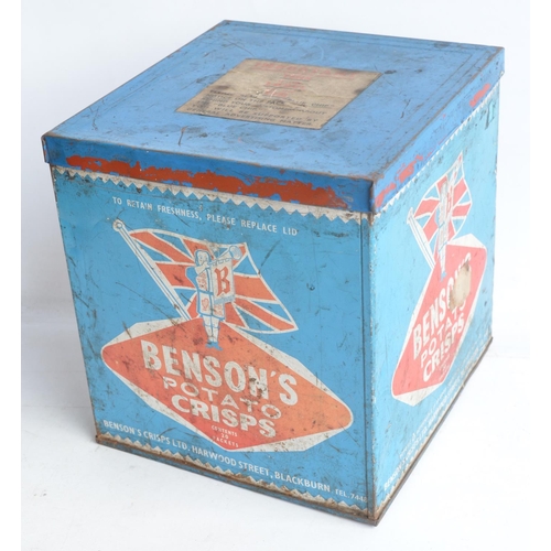 279 - Collection of mostly vintage tins to include Benson's Potato Crisps, OX), Hacks sweets etc, 2 large ... 