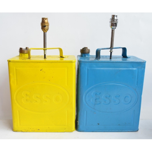 280 - Four vintage oil cans repurposed as lamps to include repainted Regent Motor Spirit and 2x Esso cans ... 