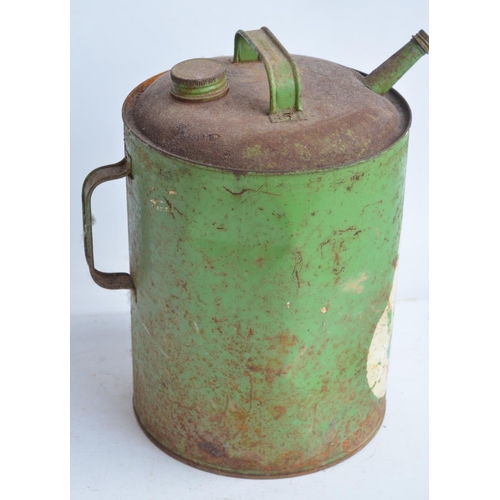 285 - Vintage Regent Super Green Paraffin can with lid and nozzle stoppers, Height approx 32cm