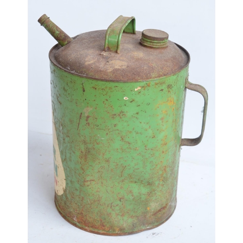 285 - Vintage Regent Super Green Paraffin can with lid and nozzle stoppers, Height approx 32cm