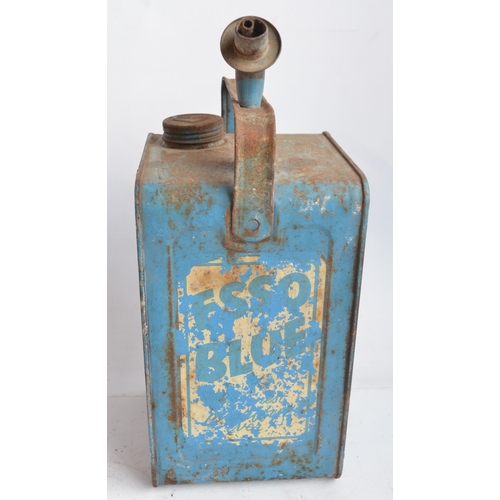 287 - Three vintage oil/fuel cans to include a Valor Esso blue example. Also a galvanised tin bath and a b... 