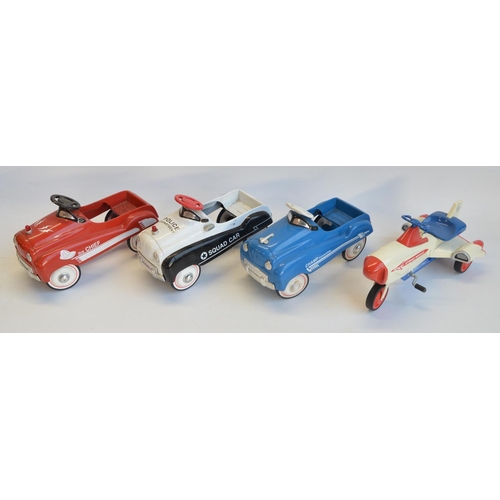 219 - Four 1/3 scale diecast and pressed metal limited edition pedal cars from Xonex (all of 10,000) to in... 