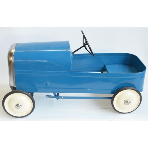 214 - Full sized child's pedal car, metal plate with working steering and pedal function, no makers marks.... 