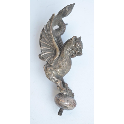 211 - Circa 1930s Griffin bonnet ornament, approx height 13cm