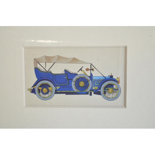 303 - Three original colour auto illustrations to include gouache on board promotional painting of a Rolls... 