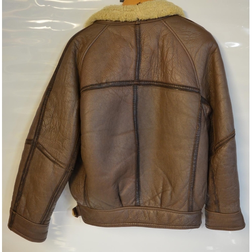 Sheepskin lined leather flying jacket (post war, possibly 1980's/90's ...