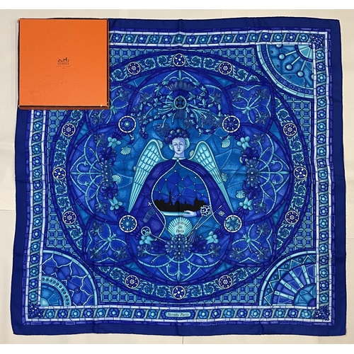 1260 - Hermes silk scarf, 'Lumières de Paris', designed by Natsuno Hidaka c2006, inspired by Parisian cathe... 