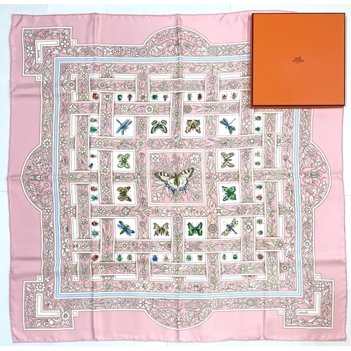 1281 - Hermes silk scarf, 'Joyaux De L'ete', designed by Antoine de Jacquelot c1995, decorated with butterf... 