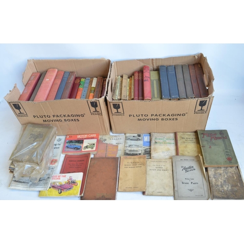 146 - Collection of mostly auto related books, car manuals, spare parts lists, fiction etc to include serv... 