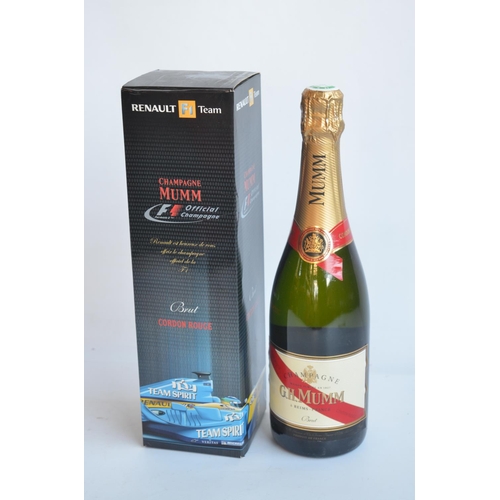 152 - A boxed and unopened bottle of Renault official F1 Team Mumm Champagne