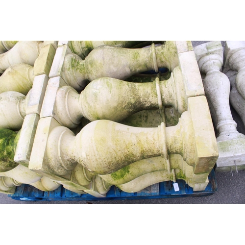 1232 - Large Quantity of reconstitute stone plinths. (34). Height of 30, 53cm, 4, 70cm