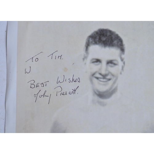 367 - Gracie Fields signed photo and envelope (2 signatures) and a signed Johnny 'Playboy' Prescott page