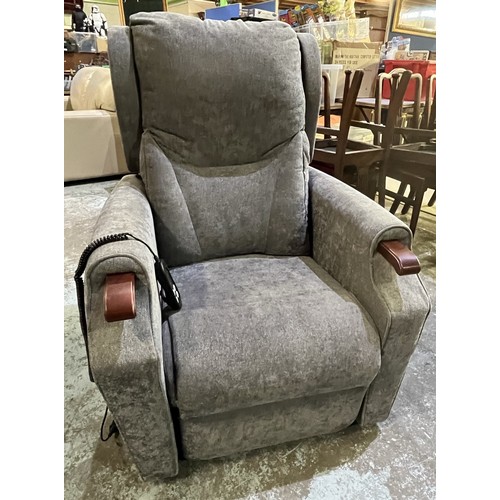 432 - The Ascot Tilt-In-Space electric riser recliner chair upholstered in grey