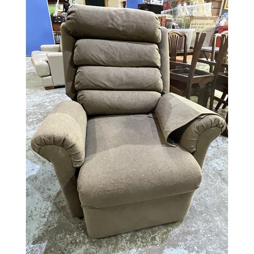 433 - Pride electric rise and recline arm chair upholstered in oatmeal