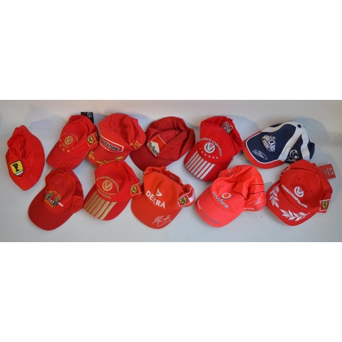 180 - Eleven Formula 1 official hats to include Monaco, World Champion, Michael Schumacher etc.