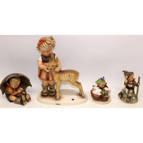 240 - Collection of Hummel figures incl. girl with deer, max. H26cm (4)