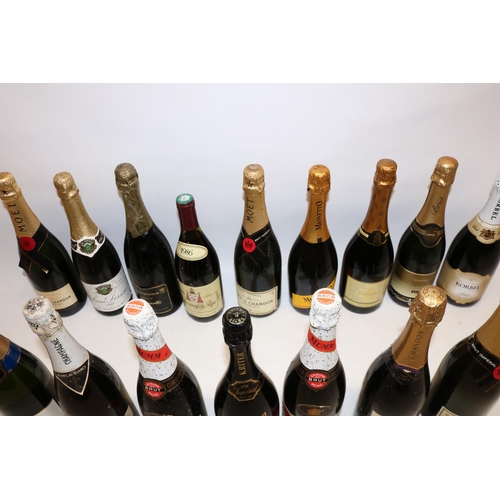 284 - Collection of champagne, wine and sparkling wine, c1980s, incl. Moet et Chandon, 1986 Châteauneuf-du... 