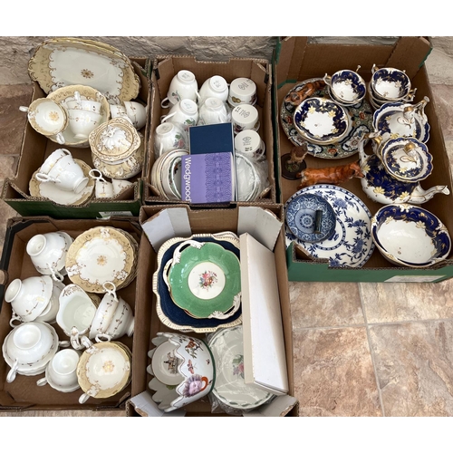 335 - Collection of ceramics, incl. teaware, Royal Crown Derby figure of a fox, Royal Doulton Corgi, etc. ... 