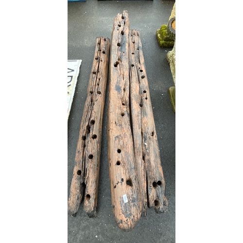 1272 - Three large driftwood planks approximately 190cm