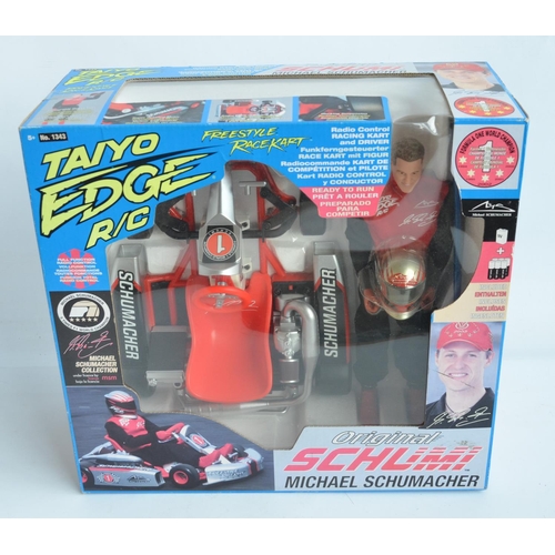 166 - Taiyo Edge full function radio controlled Michael Schumacher Freestyle Race Kart with Schumacher fig... 