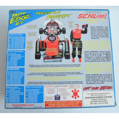 166 - Taiyo Edge full function radio controlled Michael Schumacher Freestyle Race Kart with Schumacher fig... 