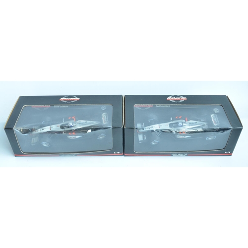 168 - Two 1/18 scale diecast F1 David Coulthard McLaren Mercedes models from Minichamps/Paul's Model Art w... 