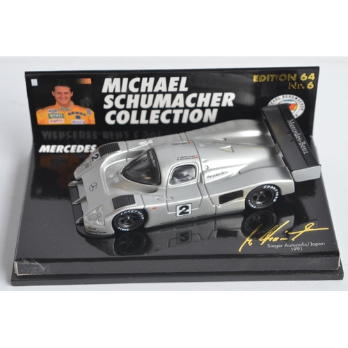 170 - Collection of 8 diecast model racing car models in 1/43 and 1/87 scales to include 1/43 Hot Wheel Ra... 