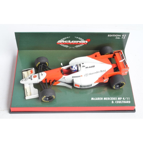 171 - Collection of plastic and diecast David Coulthard themed Formula 1 racing car models to include 2 Au... 