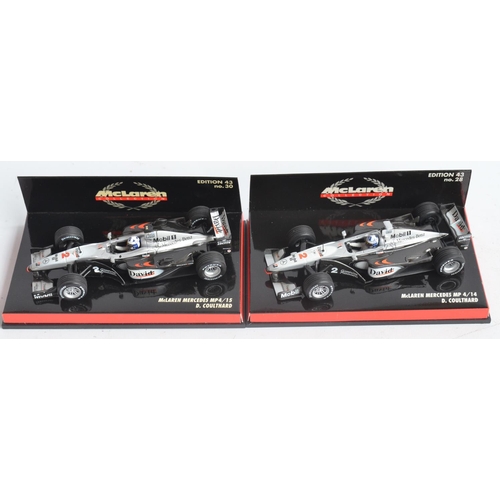 172 - Eight boxed 1/43 scale diecast David Coulthard themed Formula 1 racing car models from Paul's Model ... 