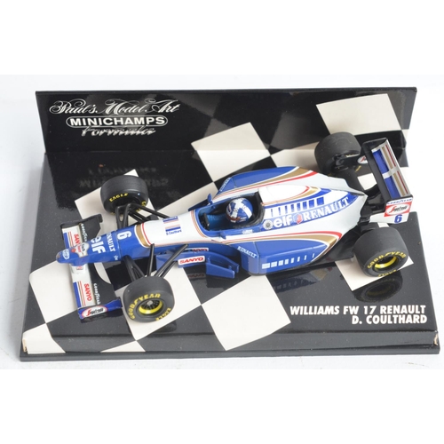 172 - Eight boxed 1/43 scale diecast David Coulthard themed Formula 1 racing car models from Paul's Model ... 