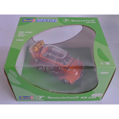 175 - Five diecast 1/18 scale Messerschmitt KR 200 3 wheeler car models from Revell, models at least near ... 