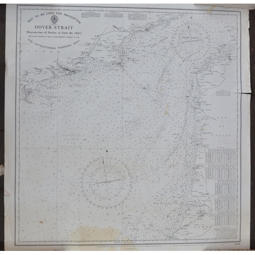 183 - Collection of vintage Admiralty charts to include 5116 Dover Strait C1932 (66.5x71cm), 1612 Harbours... 