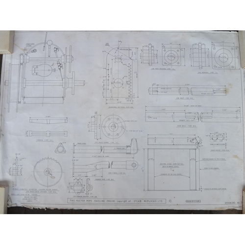 184 - Collection of engineering drawings for the Foster Rope Hauling engine, copyright Steam Replicas Ltd ... 