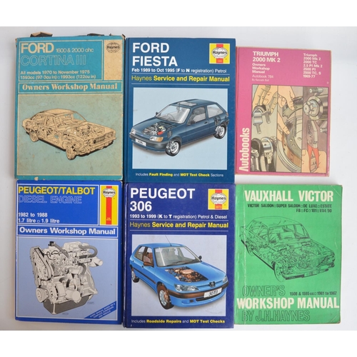186 - Collection of Haynes manuals and other workshop publications to include vintage Mini 1959-75, Triump... 