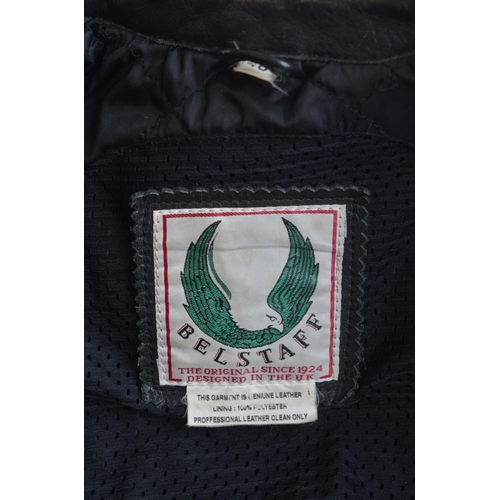 190 - Genuine Belstaff heavy duty leather bikers style jacket, size 46 in excellent supple condition