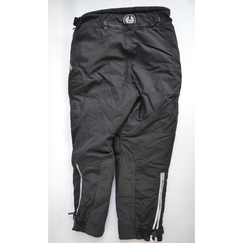 192 - Three pairs of bikers trousers to include Belstaff Cordura Stormshield XL with armour, another pair ... 