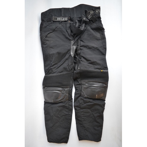 192 - Three pairs of bikers trousers to include Belstaff Cordura Stormshield XL with armour, another pair ... 