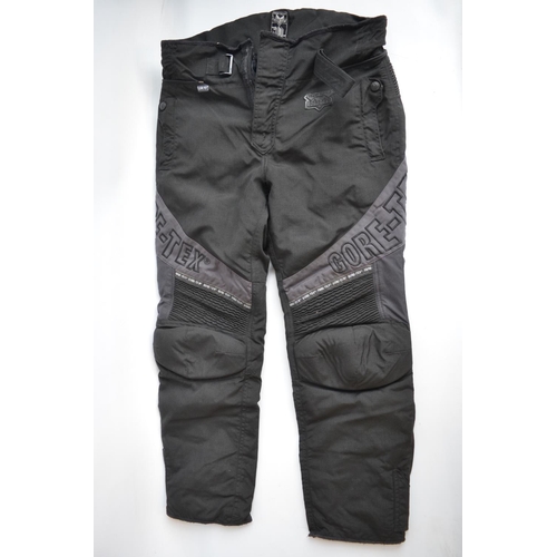 192 - Three pairs of bikers trousers to include Belstaff Cordura Stormshield XL with armour, another pair ... 