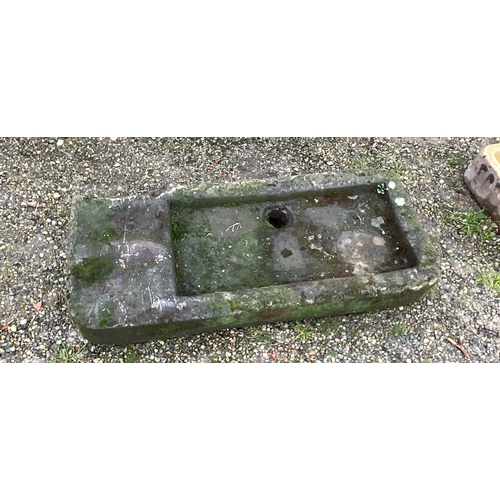 1282 - A stone carved butlers sink 104 x 44 approximately 14cm high